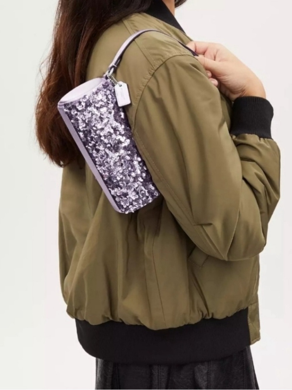 SOLD: Coach Nolita Lavender Sequin Barrel Mini Bag - Picture 7 of 7